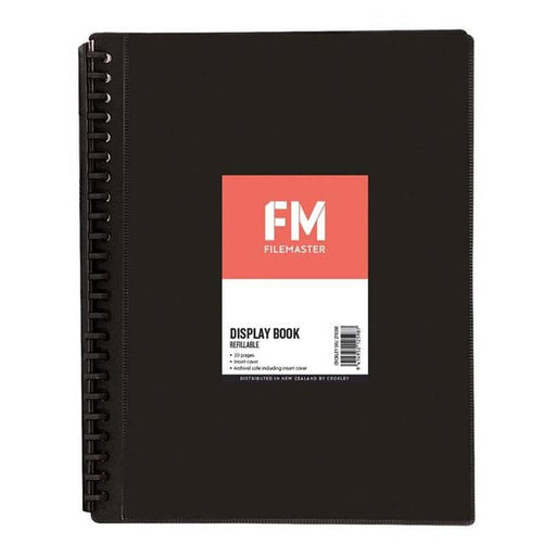 FM Display Book Black Insert Cover 20 Pocket Refillable-Officecentre