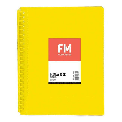 FM Display Book Yellow Insert Cover 20 Pocket Refillable-Officecentre