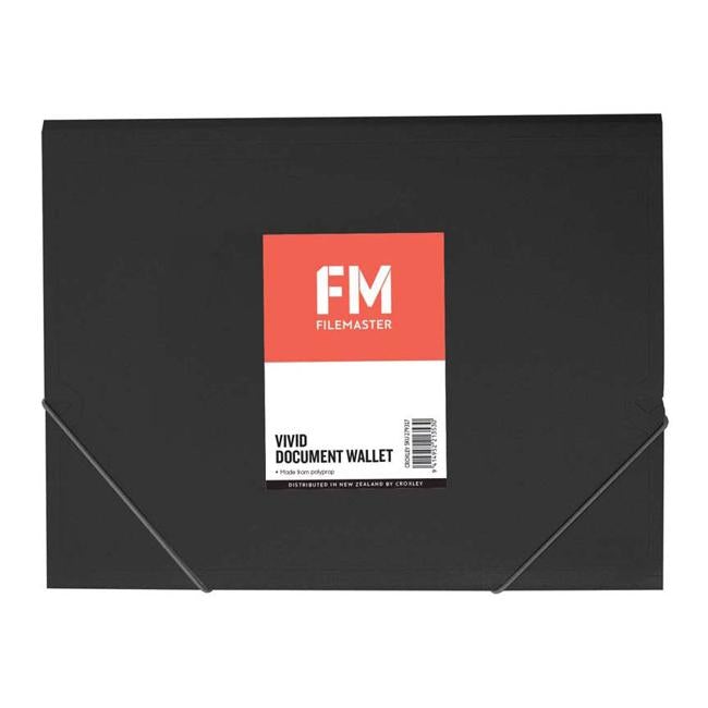 FM Document Wallet Vivid Cat Black A4-Officecentre