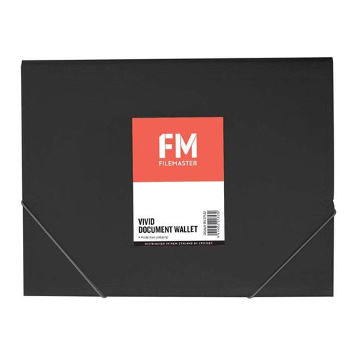FM Document Wallet Vivid Cat Black A4-Officecentre