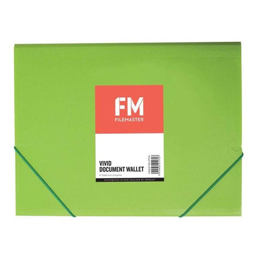 FM Document Wallet Vivid Lime Green A4-Officecentre