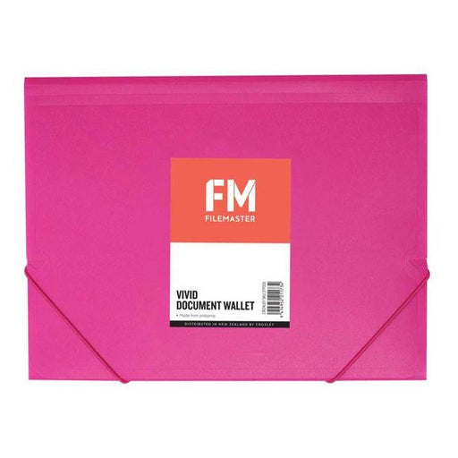 FM Document Wallet Vivid Shocking Pink A4-Officecentre