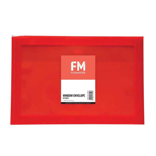 FM Envelope Reusable Red Window Polyprop-Officecentre