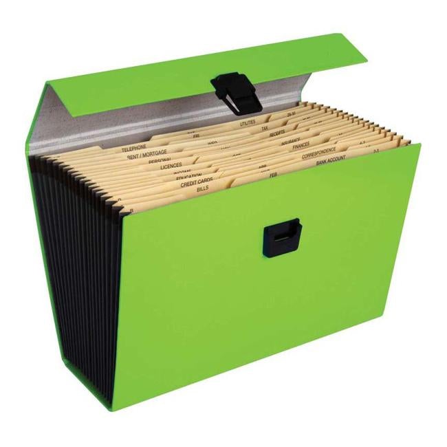 FM File Expanding Vivid Lime Green 19 Pocket-Officecentre