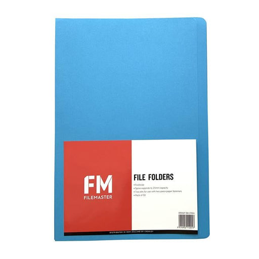 FM File Folder Blue 50 Pack Foolscap-Officecentre