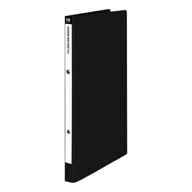 FM File Mini Ring A4 Black Narrow Polypropylene-Officecentre