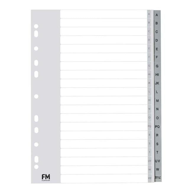 FM Indices A-Z A4 Grey Polyprop-Officecentre