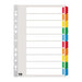 FM Indices A4 10 Tab Colour Reinforced Cardboard-Officecentre