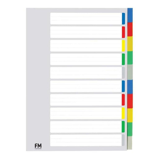 FM Indices A4 10 Tab Colour-Officecentre