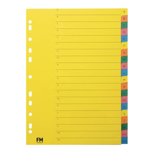 FM Indices A4 A-Z Multi Colour-Officecentre