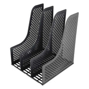 FM Magazine Holder Document 3 Grid Black Plastic-Officecentre