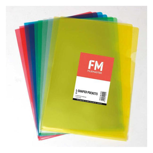 FM Pocket L Shape Clear A4 Assorted 10 Pack Hangsell-Officecentre