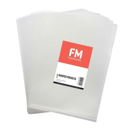 FM Pocket L Shape Clear A4 Clear 12 Pack Hangsell-Officecentre