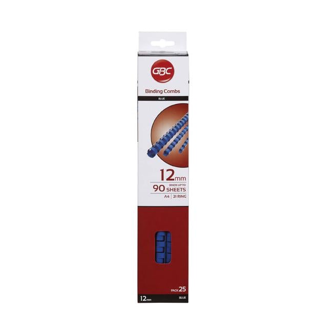 Gbc binding comb 12mm blue pk25-Officecentre
