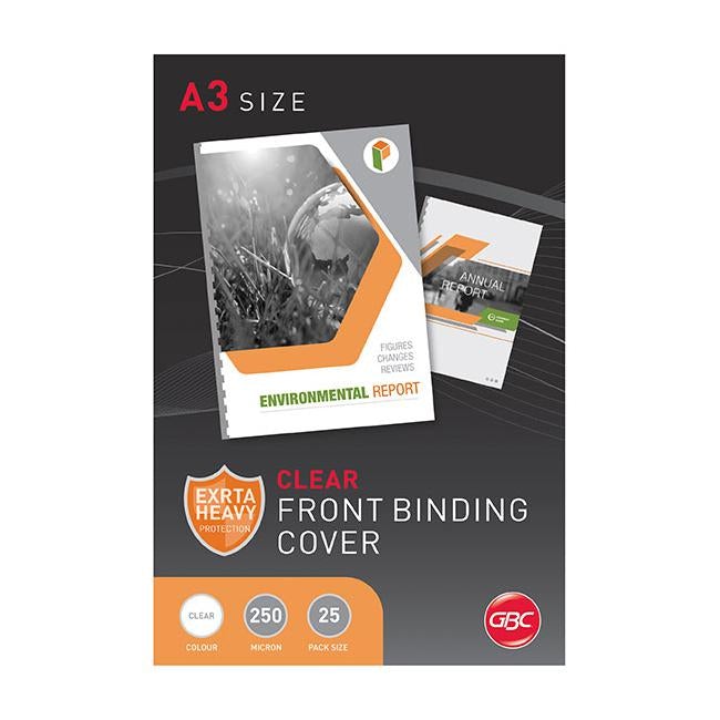 Gbc binding cover a3 250 micron clear pk25-Officecentre