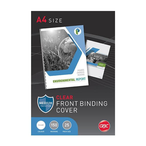 Gbc binding cover a4 150 micron clear pk25-Officecentre