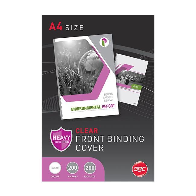 Gbc binding cover a4 200 micron clear pk200-Officecentre