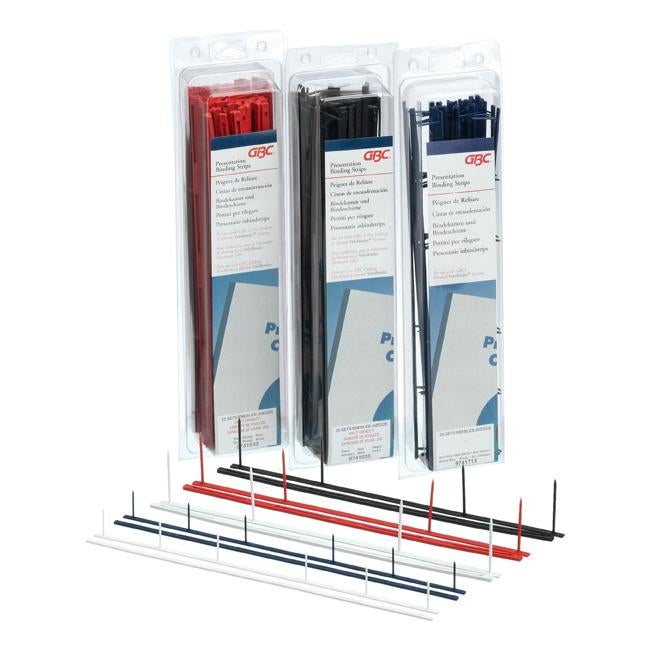 Gbc binding strip evb 4 prong black pk25-Officecentre