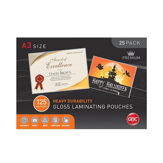 Gbc laminating pouch a3 125 micron pk25-Officecentre