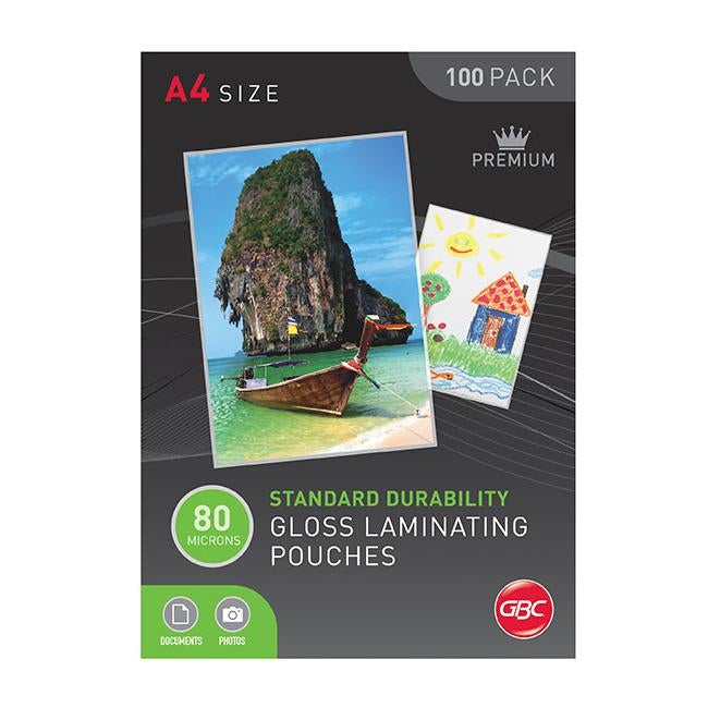 Gbc laminating pouch a4 80 micron pk100-Officecentre