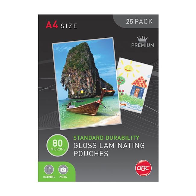 Gbc laminating pouch a4 80 micron pk25-Officecentre