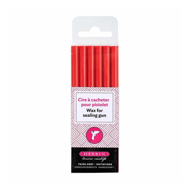 Herbin Wax Gun Sticks Red Pack of 6-Officecentre