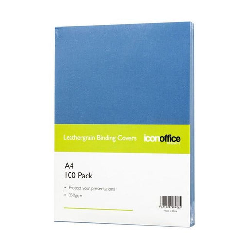 Icon Binding Covers A4 Blue 250gsm Pack 100-Officecentre