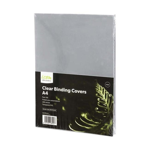 Icon Binding Covers A4 Clear 200mic Pack 100-Officecentre