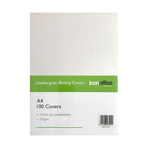 Icon Binding Covers A4 White 250gsm Pack 100-Officecentre