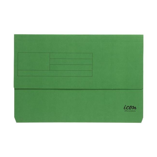 Icon Card Document Wallet FS Green-Officecentre