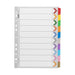 Icon Cardboard Dividers with Reinforced Tabs 10 Tab Coloured-Officecentre