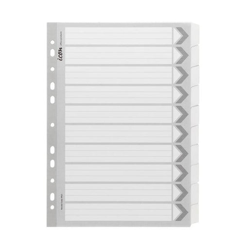 Icon Cardboard Dividers with Reinforced Tabs 10 Tab White-Officecentre