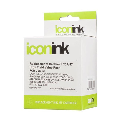 Icon Compatible Brother LC37 LC57 BCMY Ink Value Pack-Officecentre