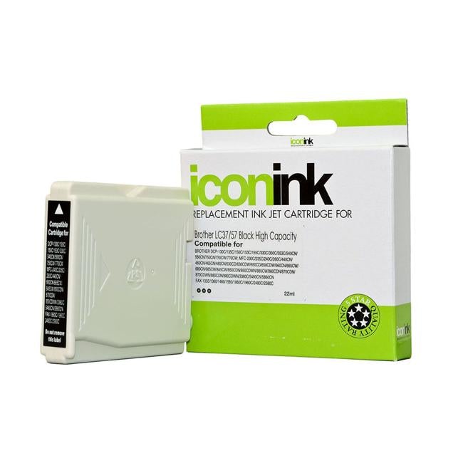Icon Compatible Brother LC37 LC57 Black Ink Cartridge-Officecentre
