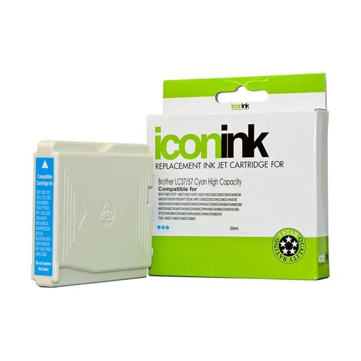 Icon Compatible Brother LC37 LC57 Cyan Ink Cartridge-Officecentre