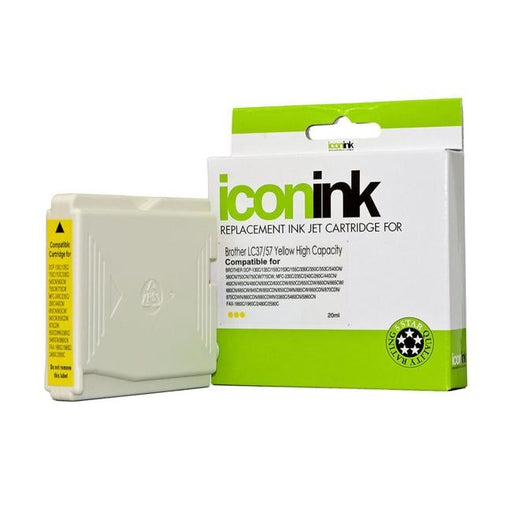 Icon Compatible Brother LC37 LC57 Yellow Ink Cartridge-Officecentre
