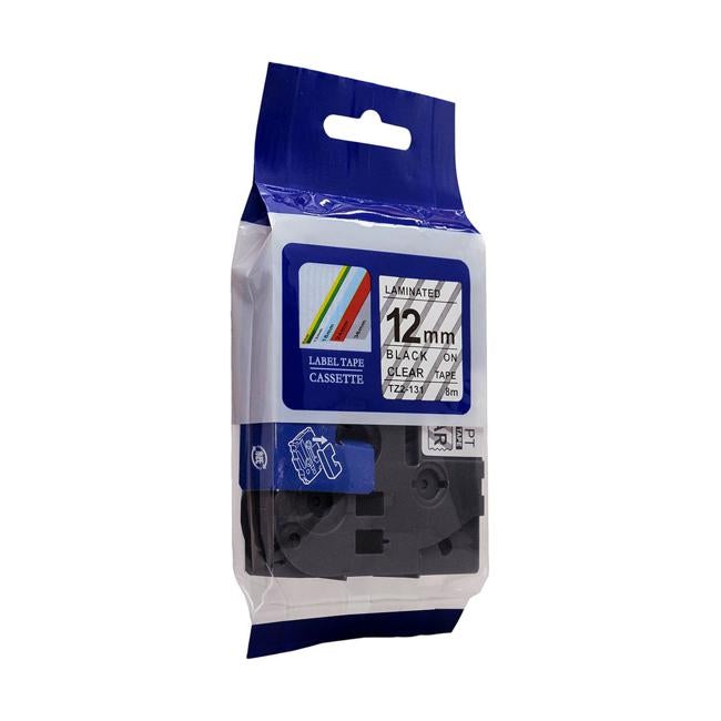 Icon Compatible Brother TZ Tape 12mm Black on Clear-Officecentre