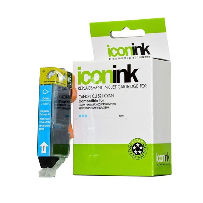 Icon Compatible Canon CLI521 Cyan Ink Cartridge-Officecentre