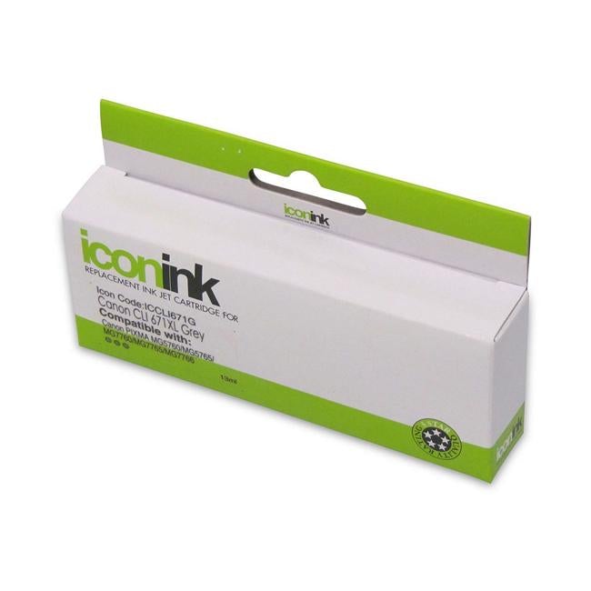 Icon Compatible Canon CLI671XL Grey Ink Cartridge-Officecentre
