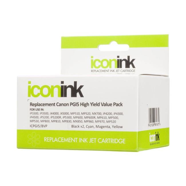 Icon Compatible Canon PGI5 CLI8 BBCMY Ink Value Pack-Officecentre