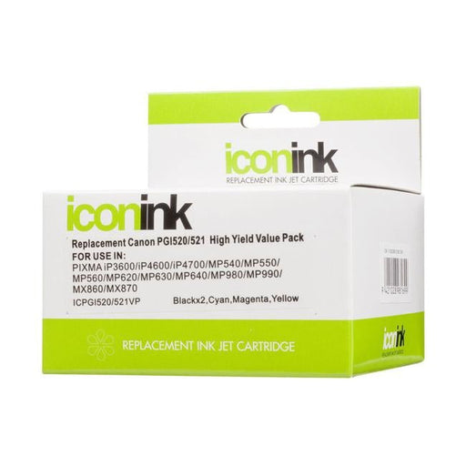 Icon Compatible Canon PGI520 CLI521 BBCMY Ink Value Pack-Officecentre