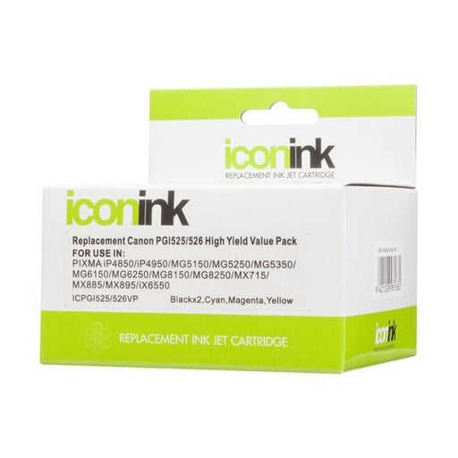 Icon Compatible Canon PGI525 CLI526 BBCMY Ink Value Pack-Officecentre