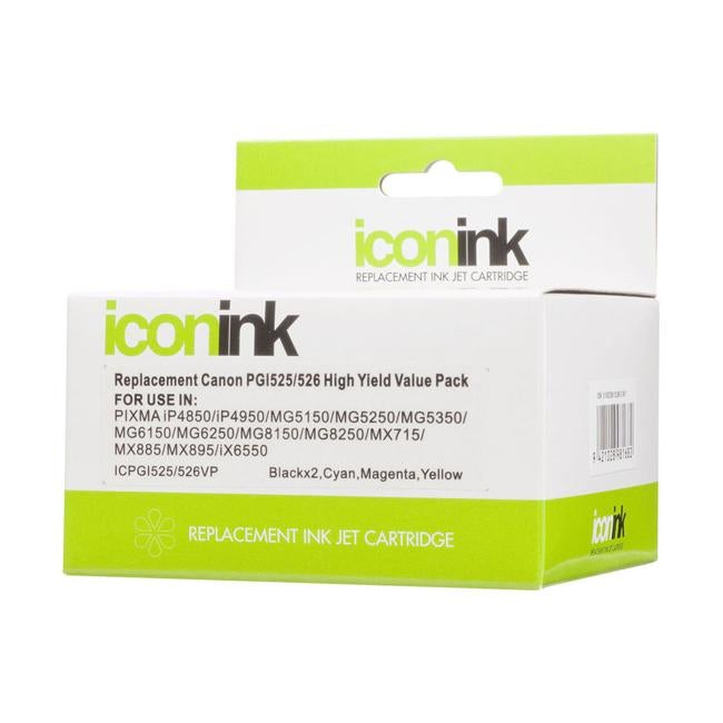 Icon Compatible Canon PGI525 CLI526 BBCMY Ink Value Pack-Officecentre