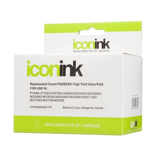 Icon Compatible Canon PGI650 CLI651 BBCMY Ink Value Pack-Officecentre