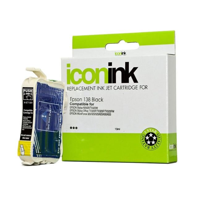 Icon Compatible Epson 138 Black Ink Cartridge-Officecentre