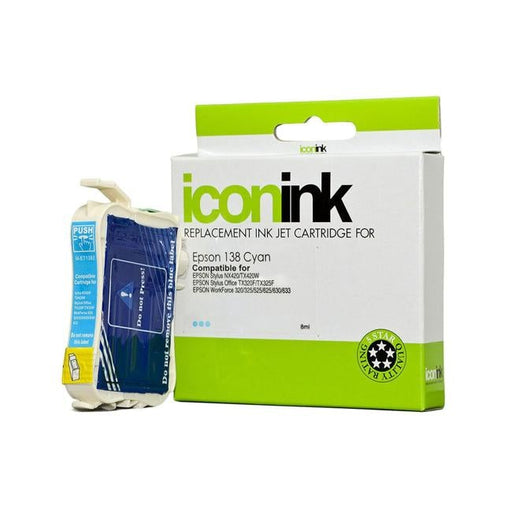 Icon Compatible Epson 138 Cyan Ink Cartridge-Officecentre