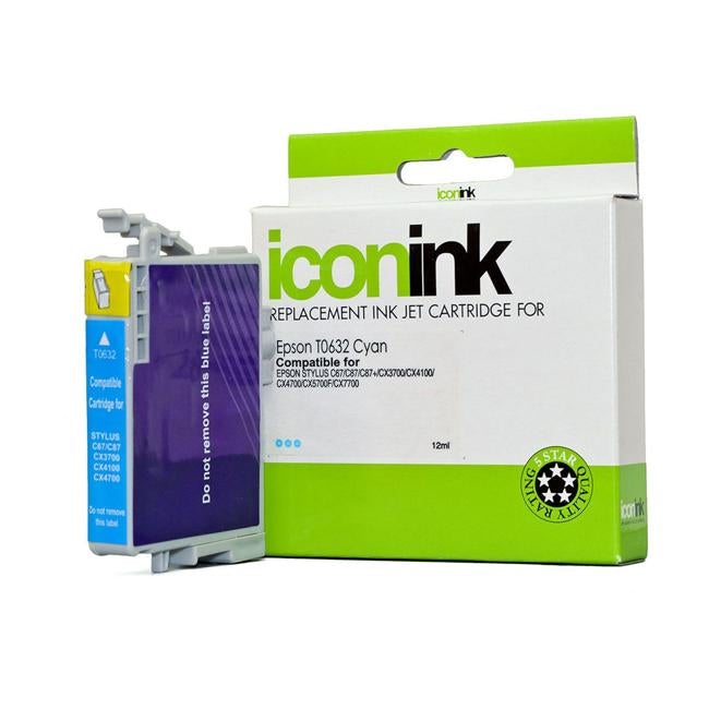 Icon Compatible Epson T0632 Cyan Ink Cartridge-Officecentre