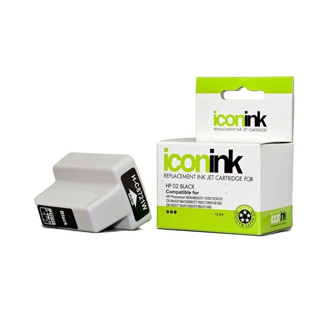 Icon Compatible HP 02 Black Ink Cartridge (C8721WA-Officecentre