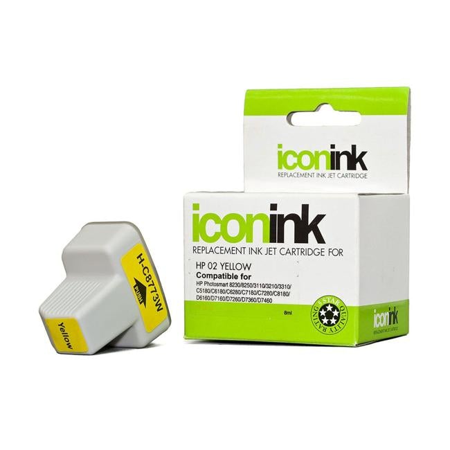 Icon Compatible HP 02 Yellow Ink Cartridge (C8773WA)-Officecentre