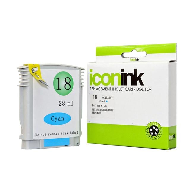 Icon Compatible HP 18 Cyan Ink Cartridge (C4937A)-Officecentre